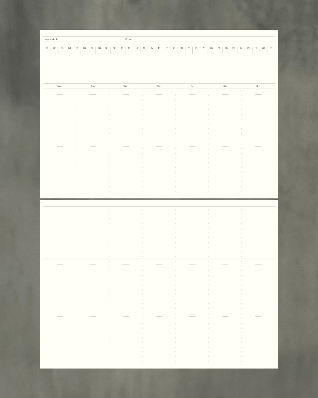 Undated Planner detail view